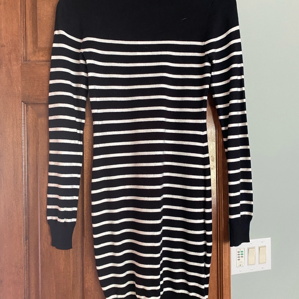 BCBGeneration Black and White Striped Mini Dress - Picture 2 of 4